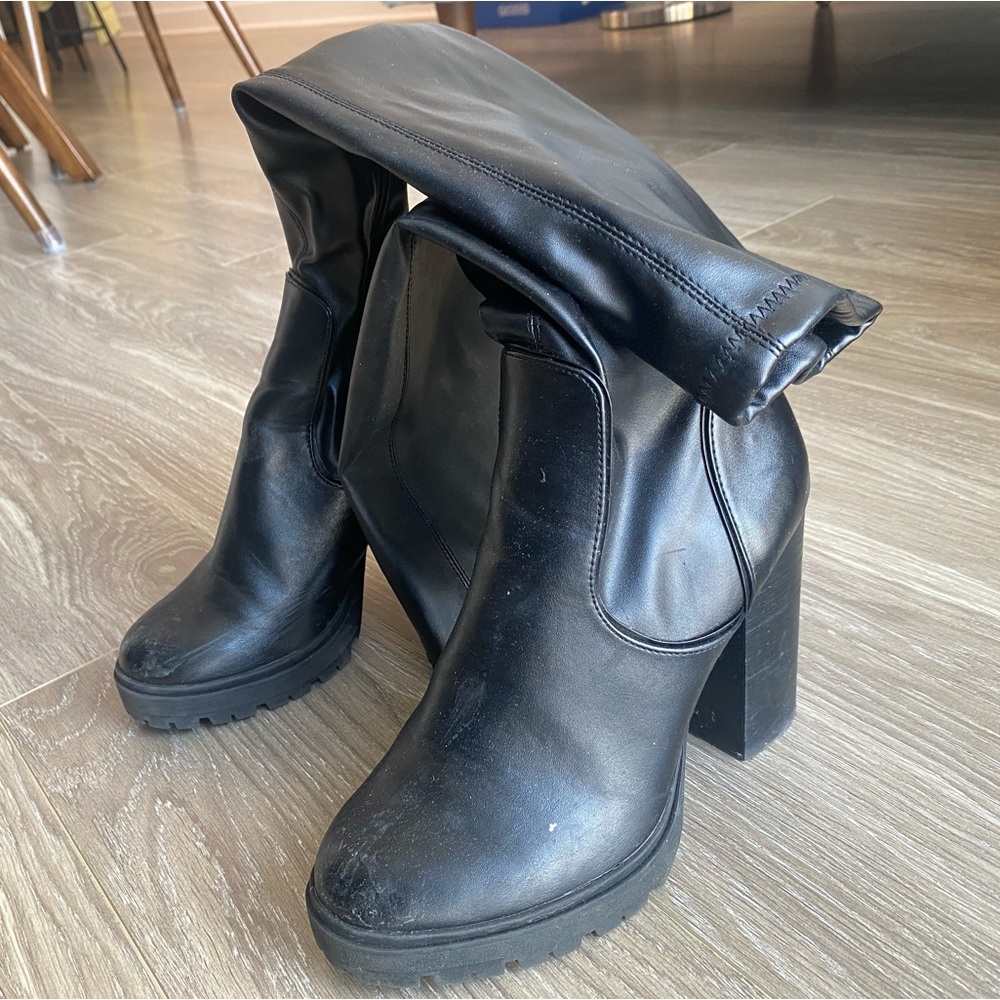 Chinese laundry leather black boots